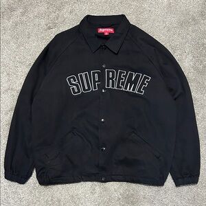 Supreme Logo Black Work Style Jacket